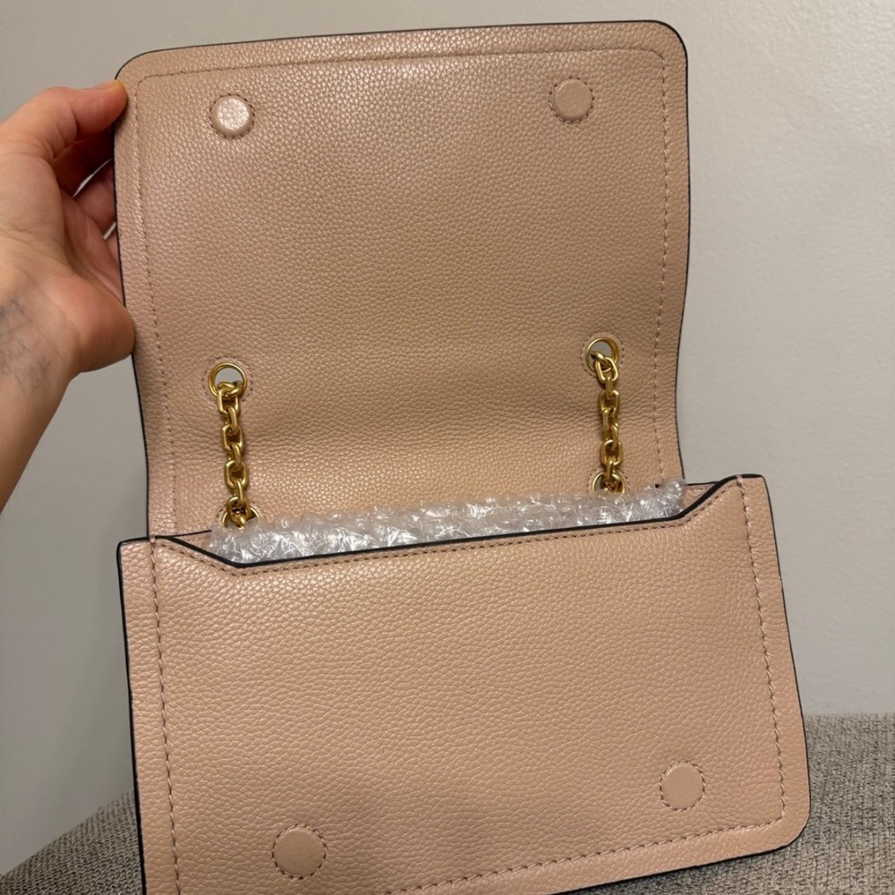 💯 Tory Burch Carson Convertible Leather Crossbody Bag In Devon Sand - Picture 12 of 12